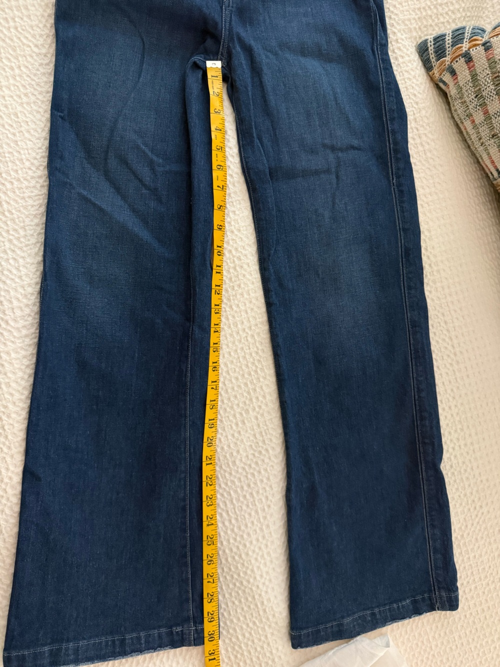PAIGE Leenah Button-Front Wide Leg Jeans in Deep Indigo - Picture 9 of 10